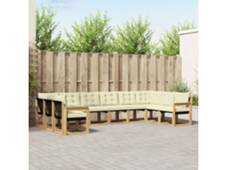 Vidaxl Conjunto De Sofás Para Exterior 10 Unid. Branco E Creme