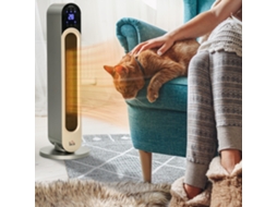 Aquecedor Cerâmico Ptc Oscilante Preto 1100w/2200w Com Controle Remoto - Mini Aquecedor Auxiliar
