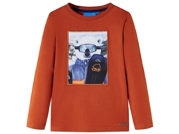 T-shirt De Manga Comprida Para Criança Ferrugem-claro 140