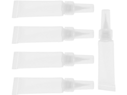 Tubos transparentes de 10ml para brilho labial com dois aplicadores e pincel.