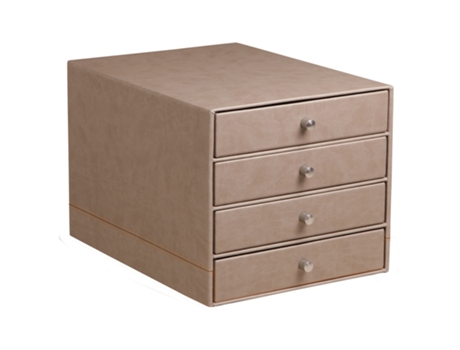 Caixa de Arrumação com 4 Gavetas em Pele Sintética Italiana RHODIA RHODIA