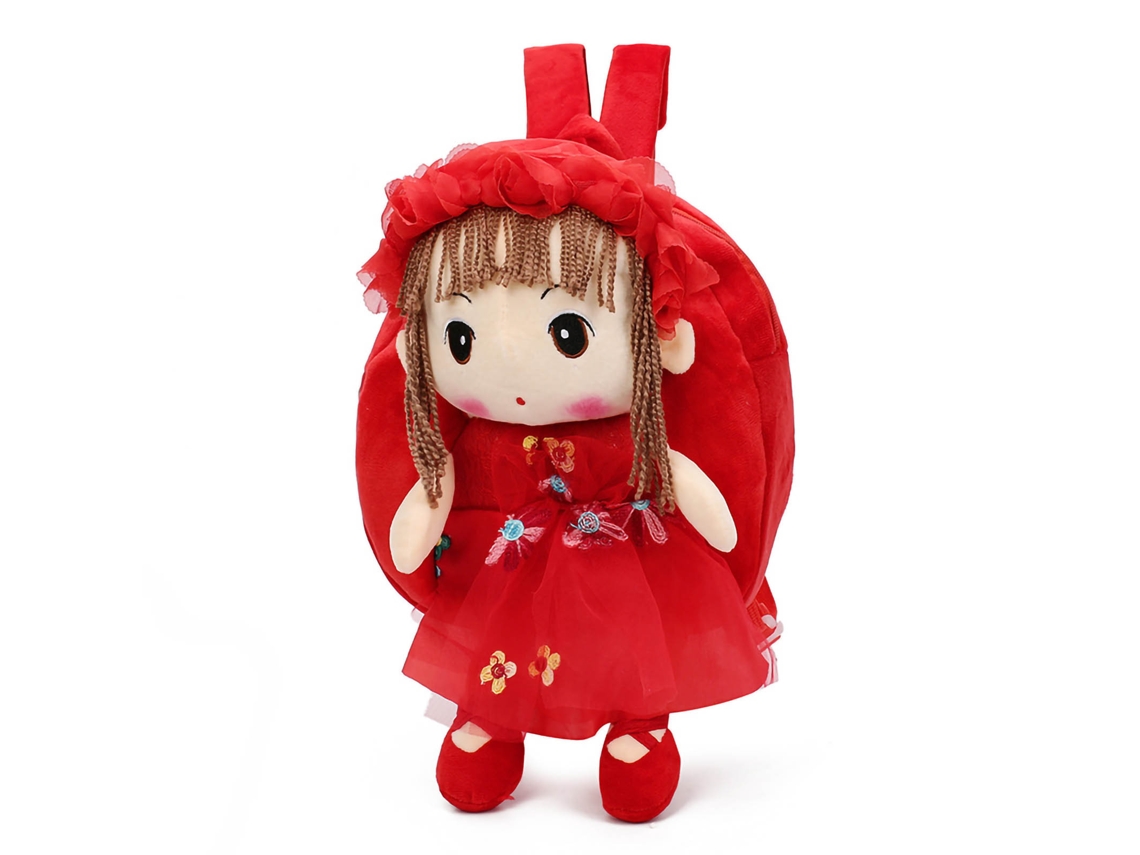 Mochila De Peluche Em Forma De Fada Das Flores Para Meninas, Cor Vermelha, Ideal Para A Escola, Para Meninas.