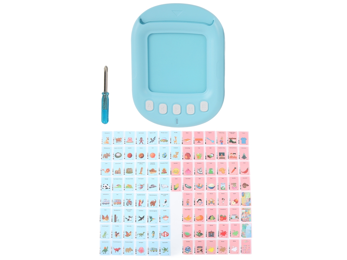 Máquina De Educación Temprana Con Tarjetas Infantil Bilingüe Juguete De Aprendizaje Azul Para Niños De 2 Años