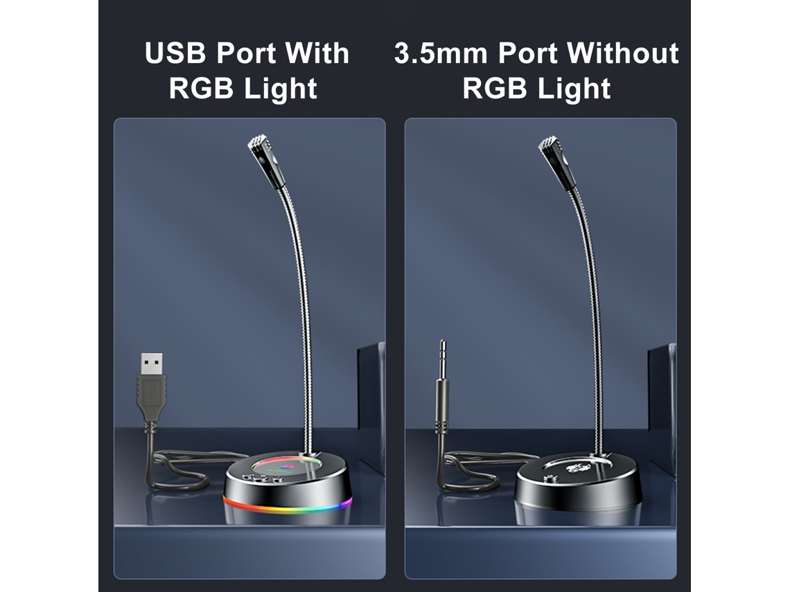Microfone Usb LAXISCREED 360° Plug Play Rgb