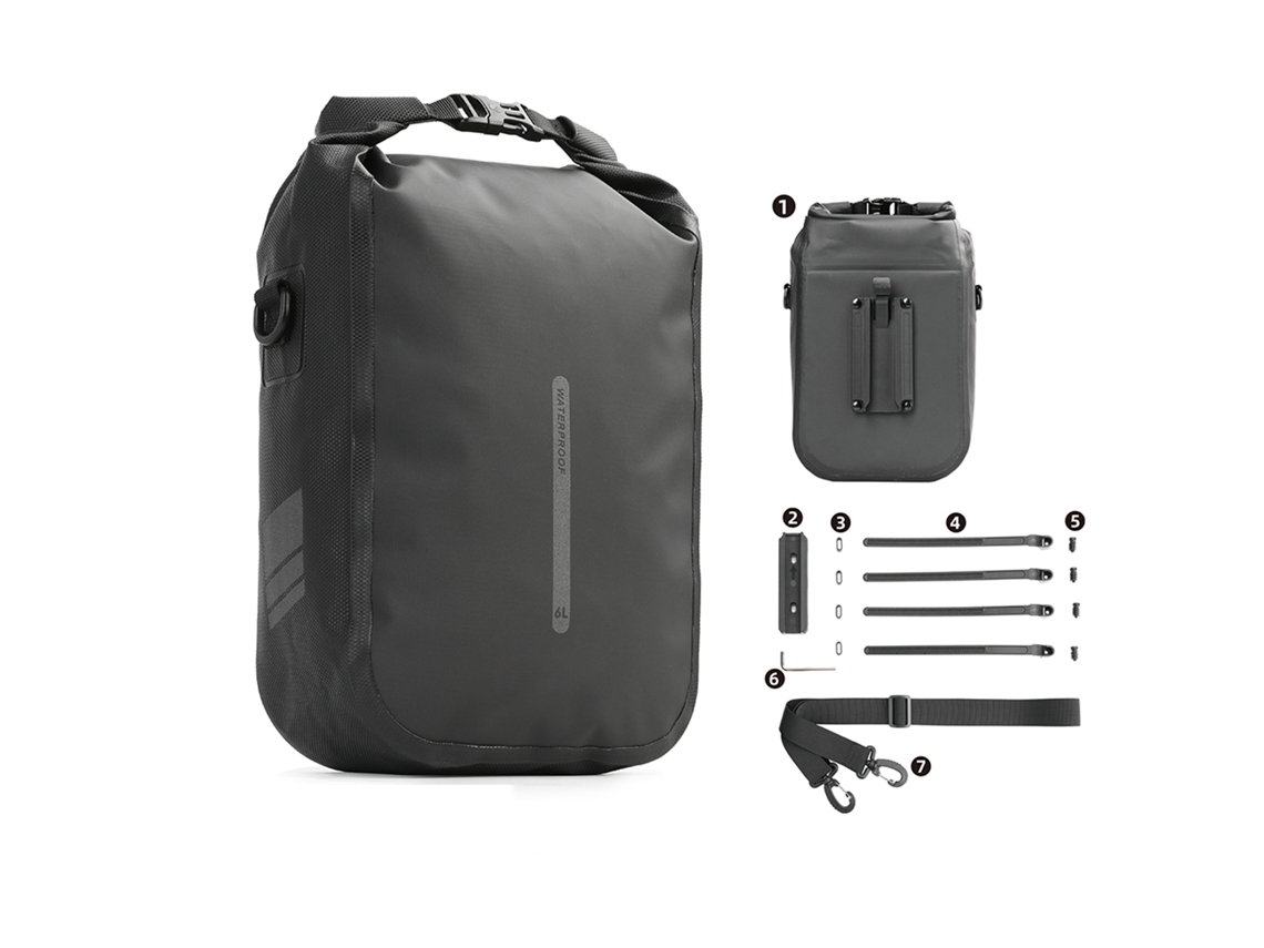 Bolsa Para Bicicleta 6l Frontal De Furca Com Liberação Rápida Impermeável Acessório De Ciclismo