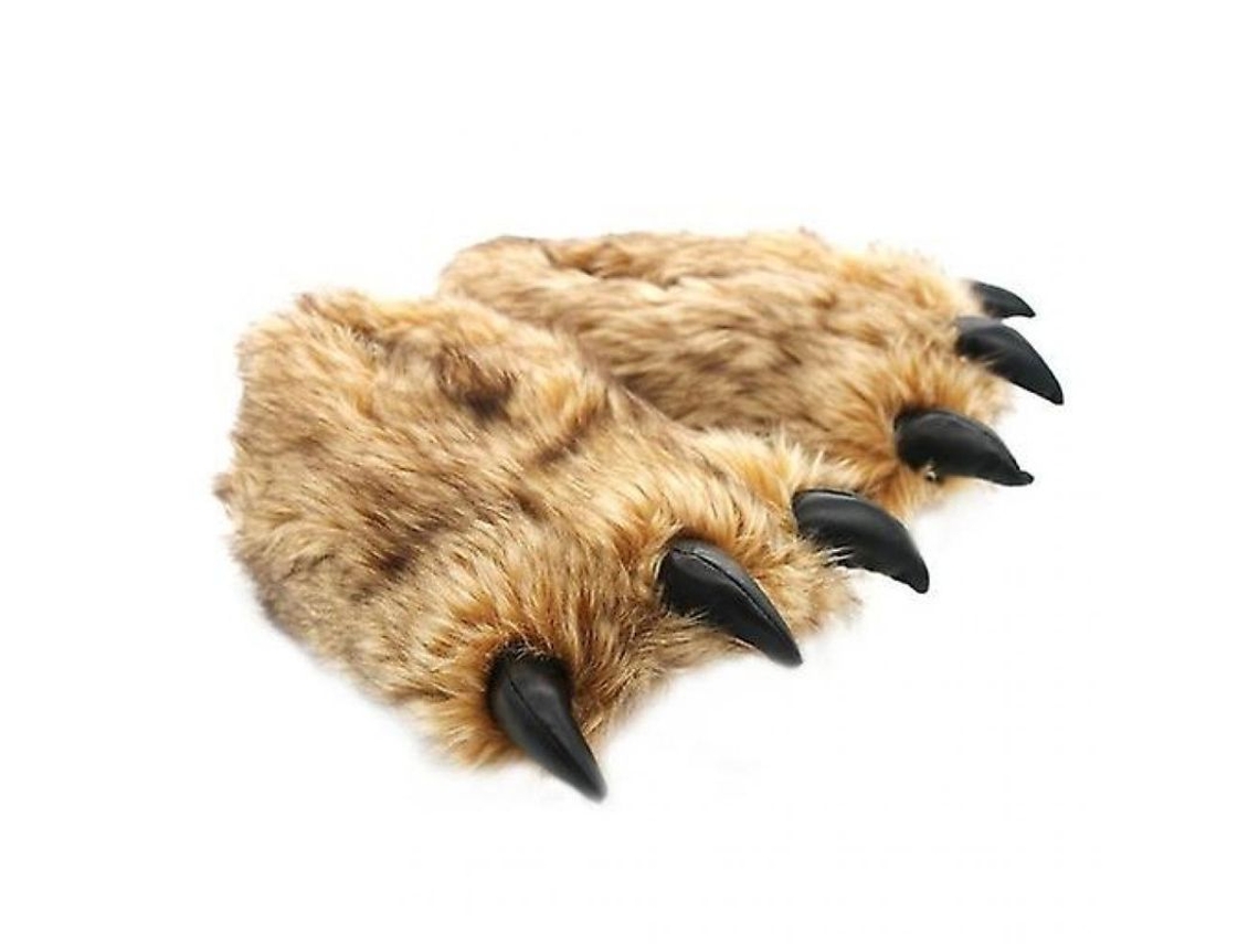 2026 zapatillas de Casa Unisex com Design de Garra de Urso Antiderrapantes e Quentes Tamanho 26 30cm Marrón
