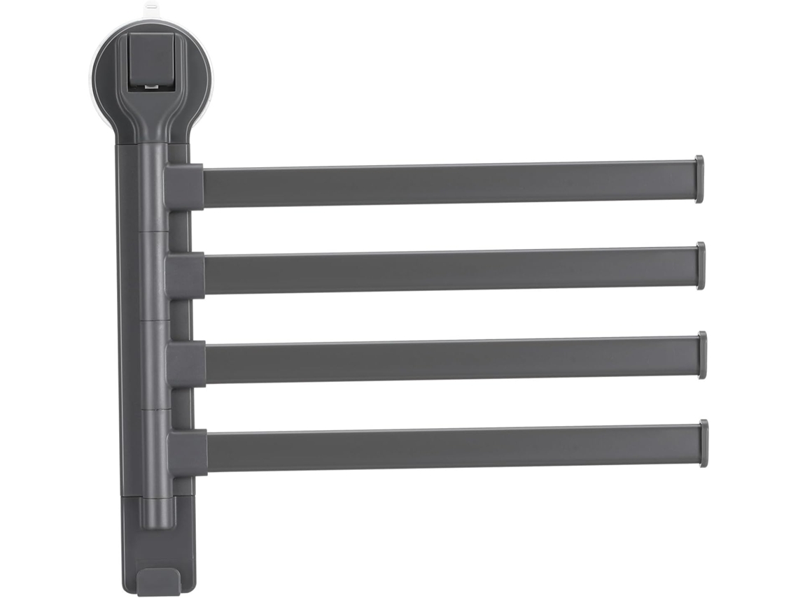 Suporte Giratório Para Toalhas Com Ventosas, 4 Barras Ajustáveis, Em Metal E Abs, Com Grande Capacidade
