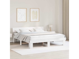 Vidaxl Estrutura da Cama com Cabeceira Branco 180 X 200 Cm