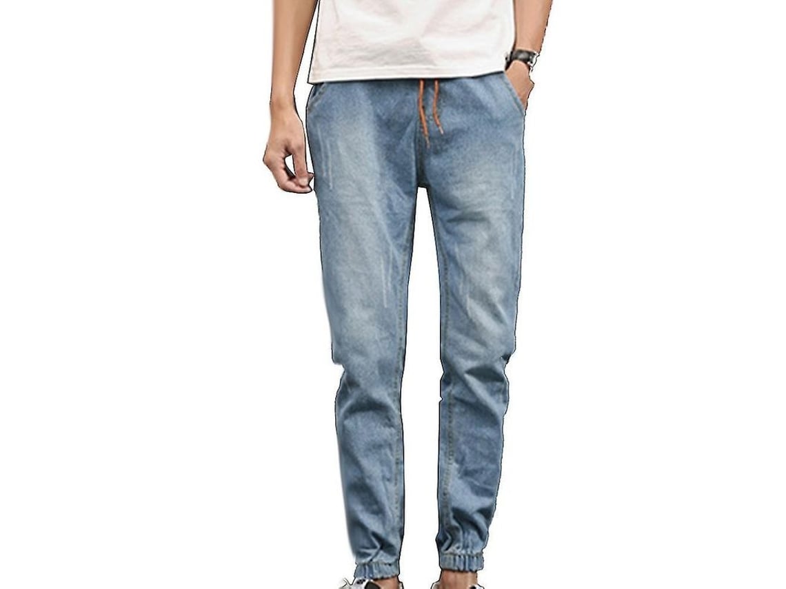 2026 pantalones Vaqueros Jogger para Hombre Talla Grande Con Cintura Elástica Y Cordón Ajustable de Tela Estirable