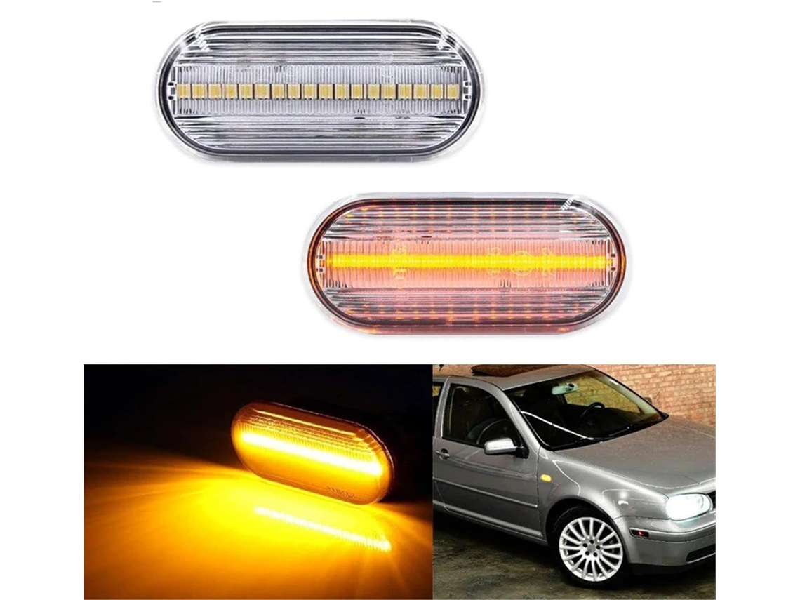 Piscas De Led, Luzes De Posição Laterais Dianteiras, Led Âmbar, Lente Fumê Para Mk4, Jetta, Gti, R32, Beetle, Etc Piscas