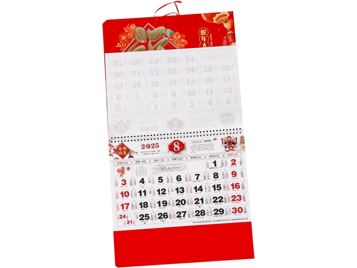Calendário De Parede Chinês Ano Da Serpente, Calendário Tradicional Multiuso, Decoração Para O Ano Novo Chinês Gokoco