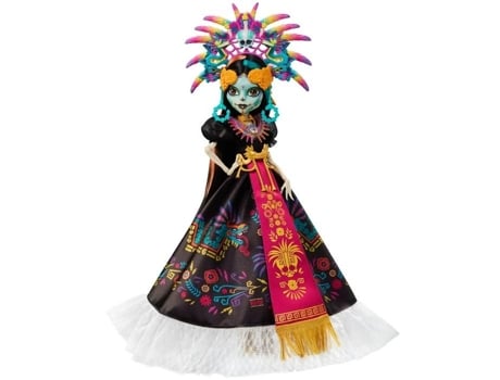 Boneca colecionável Monster High Skullector Dia dos Mortos Skelita Calaveras com certificado de autenticidade