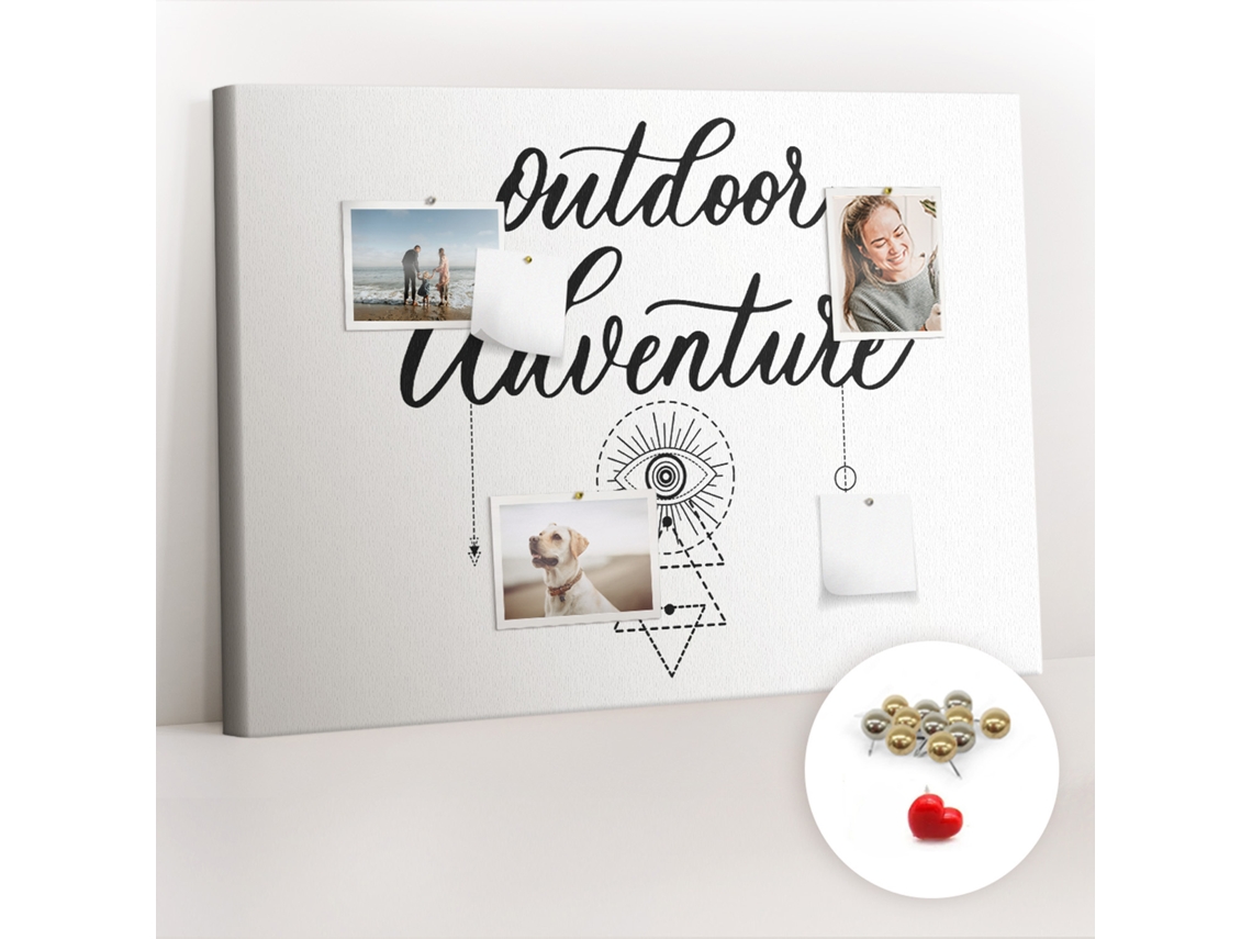 Quadro De Cortiça Com Impressão Aventura Fora De Casa Para O Escritório Espelharte (70x100 Cm)