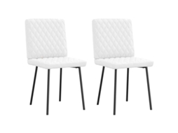 Vidaxl Cadeiras De Jantar 2 Pcs Couro Artificial Branco