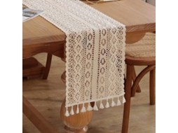 Toalha De Mesa De Renda De Crochê, Toalha De Mesa De Algodão Boêmio De 10 X 48 Polegadas Com Franjas, Decoração Rústica De Jogo Americano Para Casa De