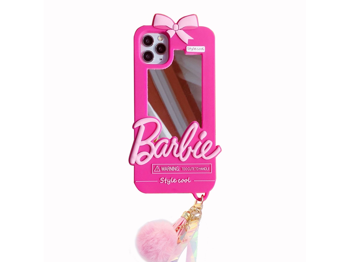 Capa Para Celular Com Espelho Da Barbie,compatível Com Iphone16promax,feita De Silicone Macio,uma Capa Protetora À Prova De Choque Totalmente Nova