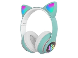 Fone De Ouvido Bluetooth Com Orelhas De Gato Em Led, Microfone, Cartão Tf, Rádio Fm, Estéreo, Para Crianças E Meninas - Presente Com Tema De Gati