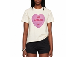 Rockinstone Rocky Movie Yo Adrian Candy Heart Solid Natural Adult T-shirt Size:l