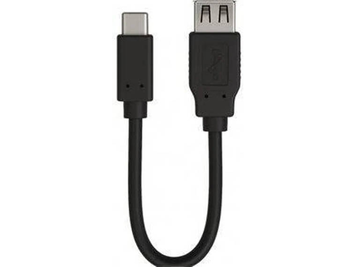 Cabo Adaptador EWENT Usb- C para Usb-A - Fêmea (0.15 cm - Preto)