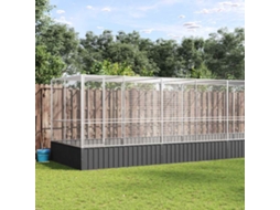 Vidaxl Aviário Com Extensão 832x207x212 Cm Aço Prateado