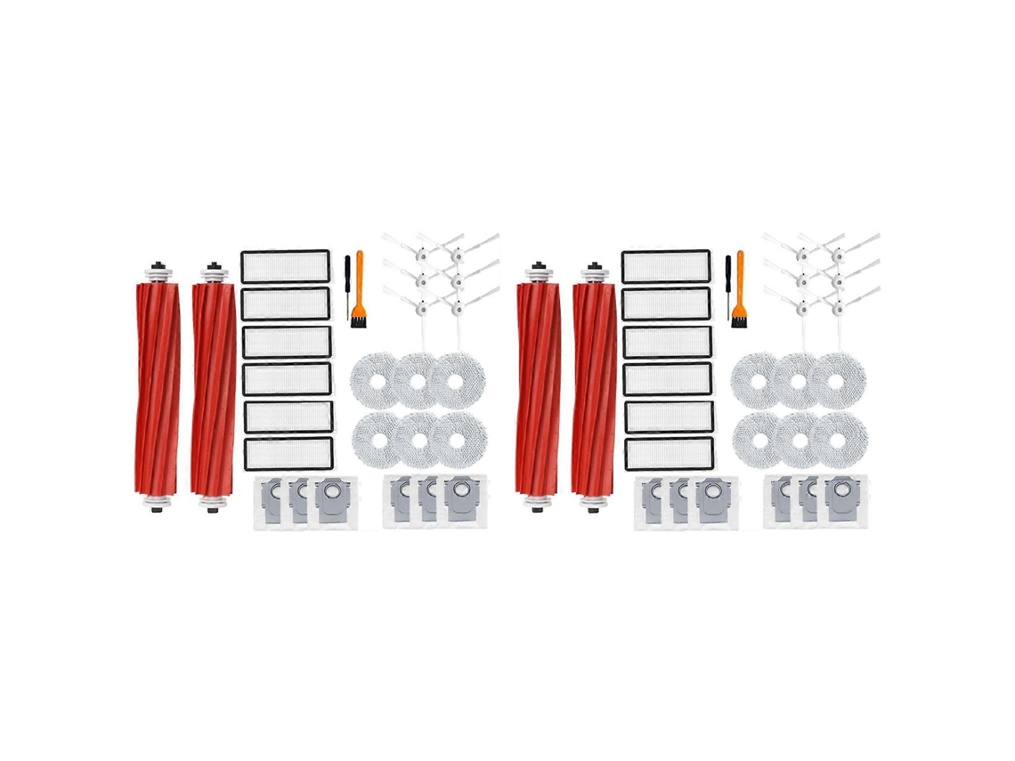Conjunto De 56 Peças De Acessórios Para Aspirador Roborock Qrevo Maxv / Qrevo S / Qrevo Pro: Escova Lateral Principal, Filtro, Esfregão, Sacos_ptg