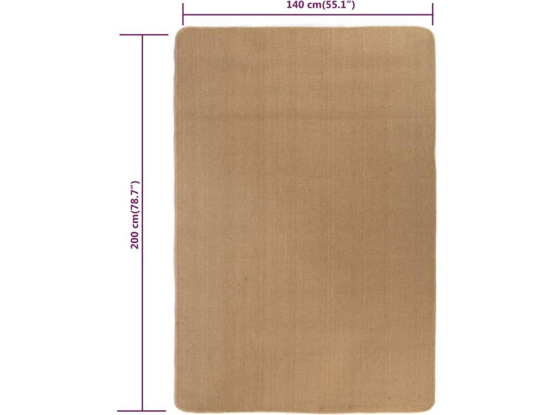 vidaXL Tapete de divisão em juta com apoio de látex 140x200 cm natural