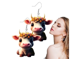 Brincos de Vaca 2026, Brincos Fofos de Animais de Fazenda, Material Acrílico para Mulheres, Joias de Animais