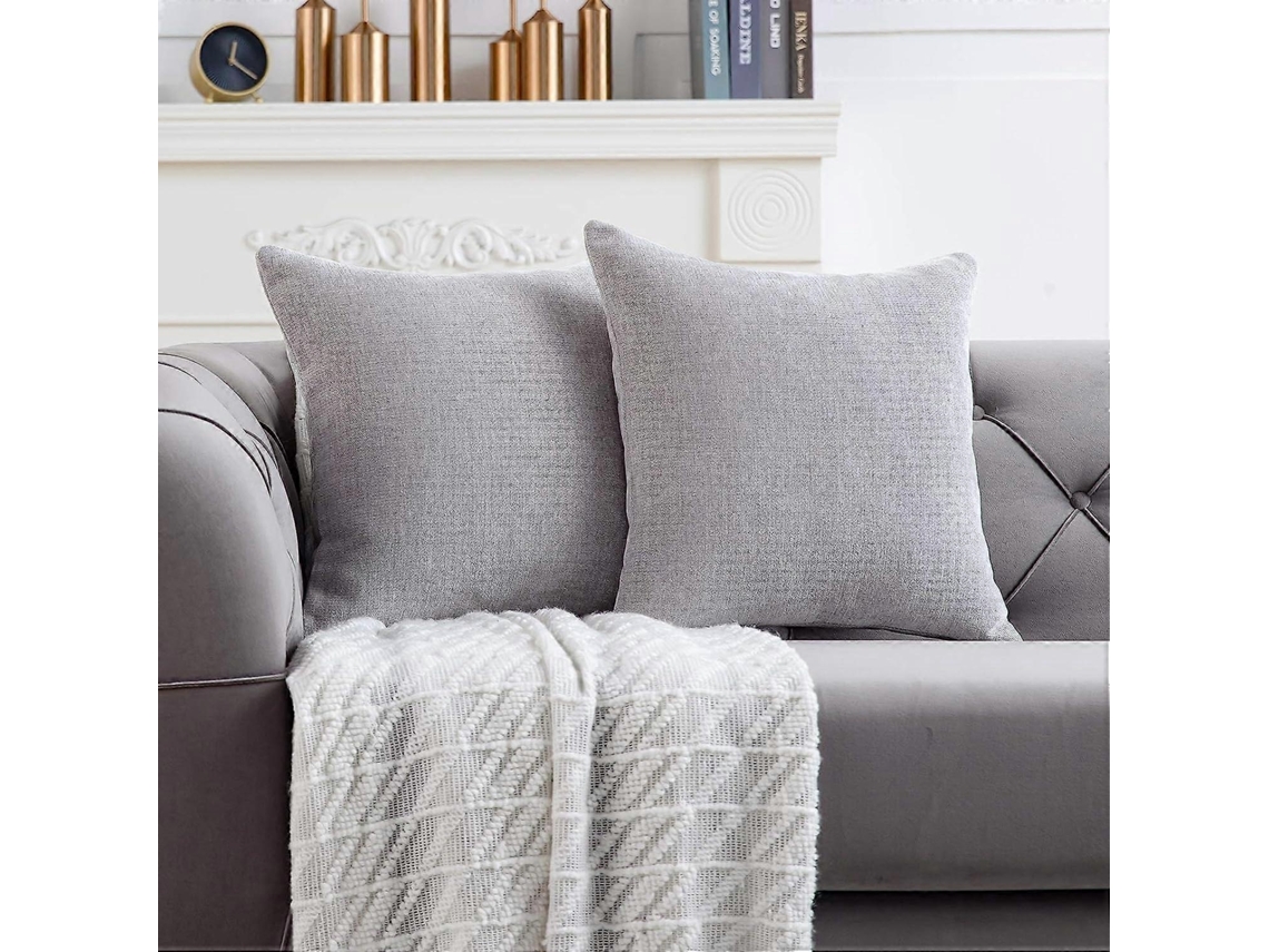 Conjunto De 2 Capas De Almofada, 16 X 16 Polegadas, Em Poliéster, Cinzento-claro Padrão Chevron, Para Sofá E Decoração De Casa Elysve