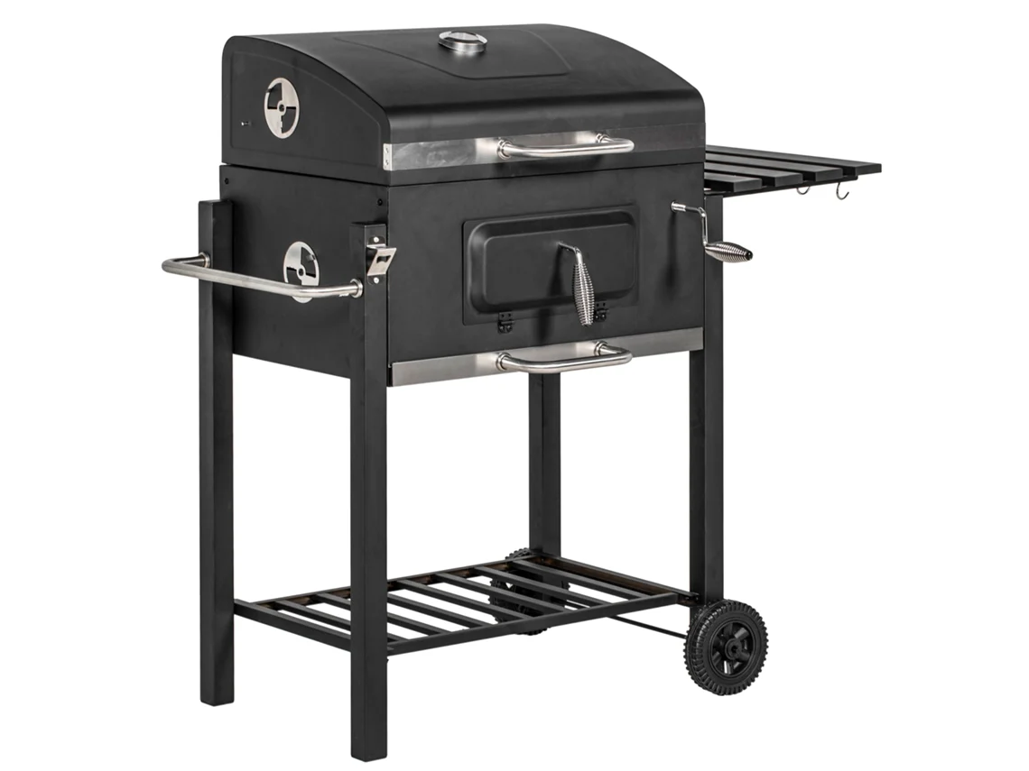 Carrinho de Churrasco ORBITRA COMMERCE, aço inox, preto, 113x65x108cm