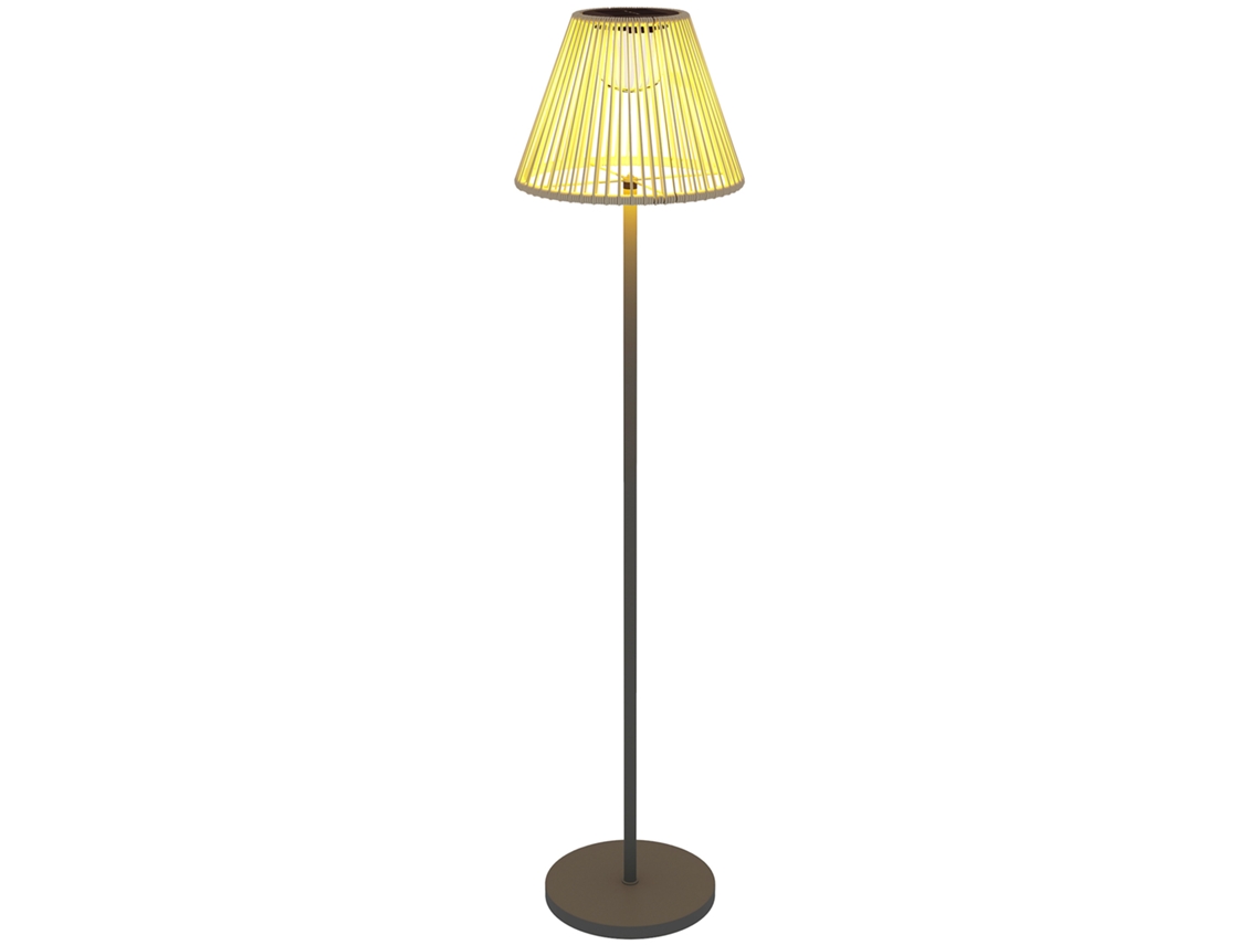 Luminária Chão Solar Rattan Sensor 25 Leds Ip44 Boho 33x135cm VELTRIX