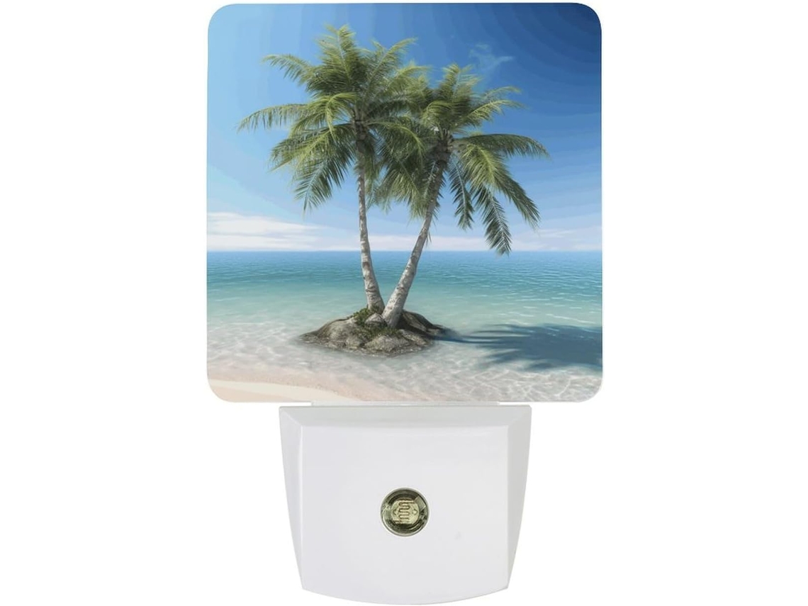 Luminária Noturna Com Estampa De Palmeira Marinha, Luminária Noturna Decorativa, Luminária Noturna Viagem