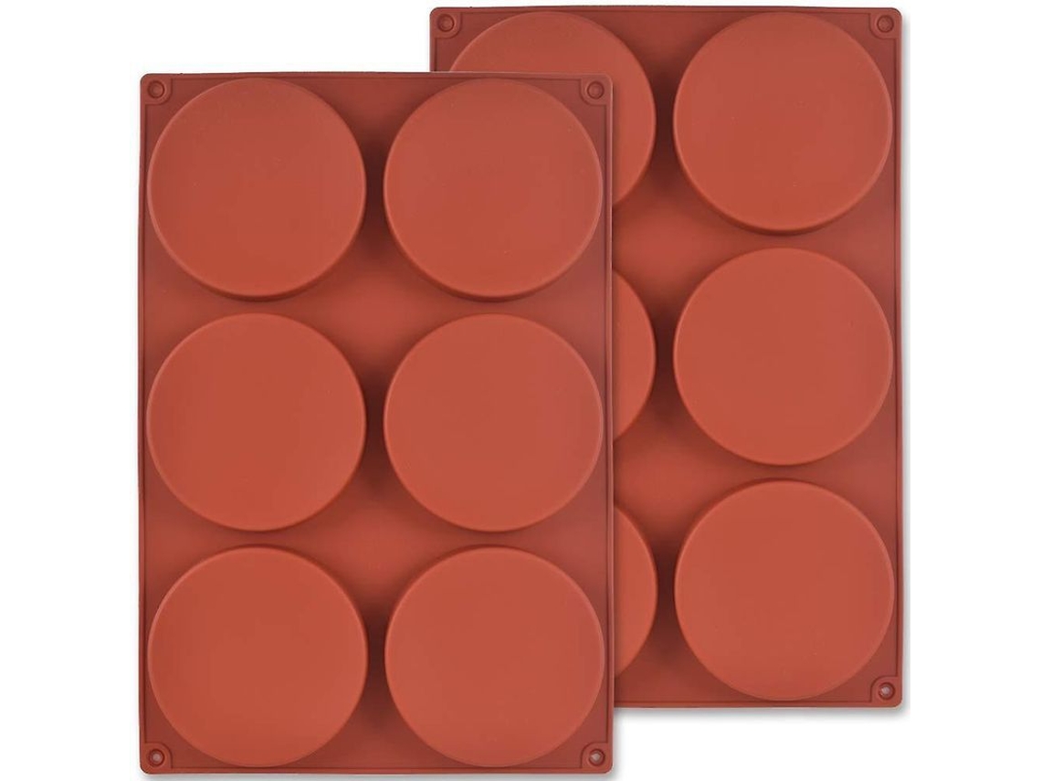 Molde De Silicona Para Pasteles Redondo, 2 Pacotes 6 Cavidades 4 Polegadas Para Pasteles, Portavasos De Resina, Sabonete Artesanal