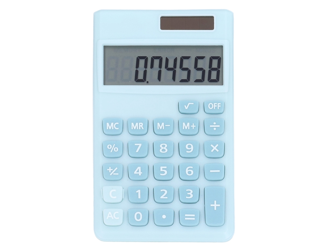 Calculadora de bolso 8 dígitos com tela LCD grande botões sensíveis dual power solar e bateria S/MARCA