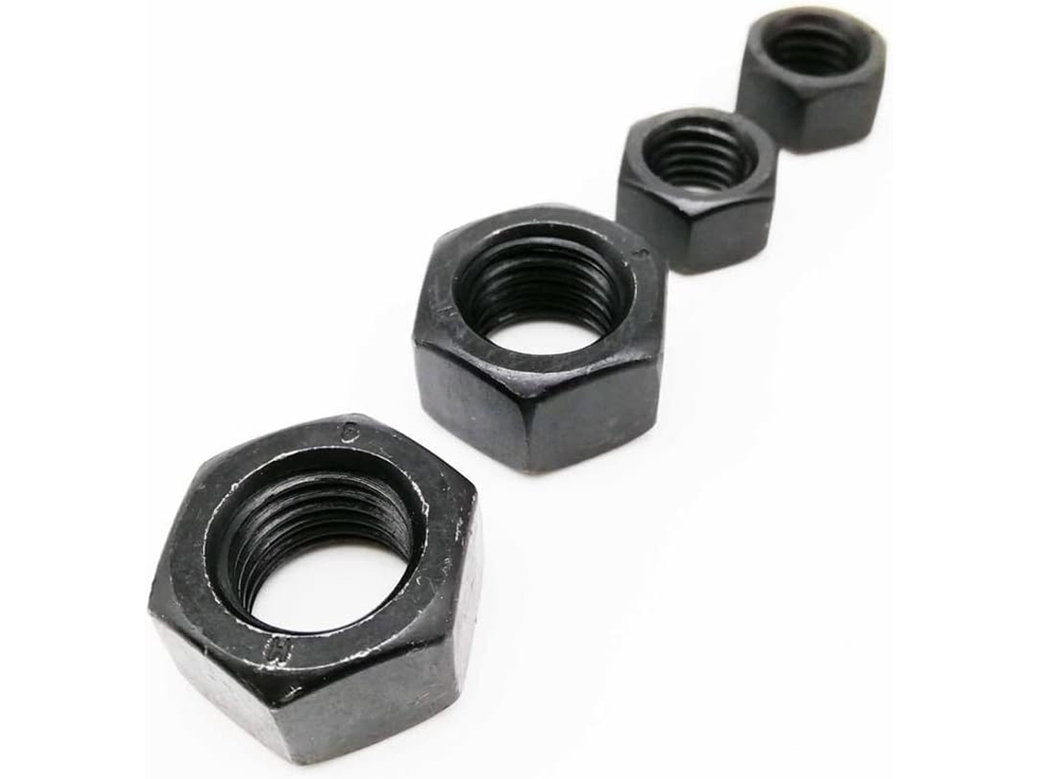 Porcas Sextavadas Métricas Em Aço Carbono Preto M2-m12, 50 Peças