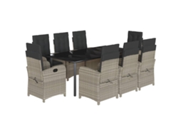 Garden Dining Set, Garden Dining Sets Vidaxl Cinzeto Rattan / Vime (mesa Com 200 Cm De Comprimento)