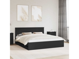 Vidaxl Estrutura Da Cama Preto 180 X 200 Cm Madeira De Engenharia