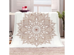 Manta com Estampa Floral Circular a em Microfibra 150x150cm