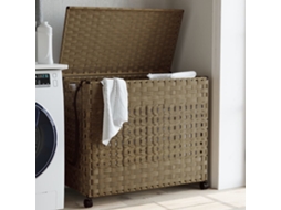 Vidaxl Cesto Para Roupa Suja Com Rodas 66x35x60 Cm Vime