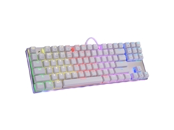 Teclado Mecânico (iluminação Rgb Programável) Chave Azul Teclado Gamer Com Fio De 87 Teclas Com Capa Inferior Transparente