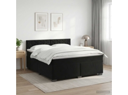 Vidaxl Cama Box Spring Com Colchão Preto 140 X 200 Cm Veludo