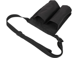 Caixa organizadora em tecido Oxford marrom 600D para massageadores, com suporte.