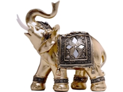 Par De Estátuas De Elefante Decoração De Casa Enfeites Animais Dourados Colecionáveis Figuras Da Sorte Com Tromba Para Cima LAOPIPFU