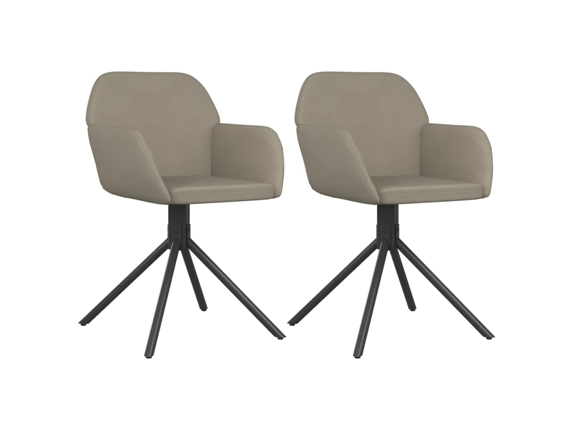 Maison Exclusive - Cadeiras De Jantar Giratórias 2 Pcs Veludo Cinzento-claro