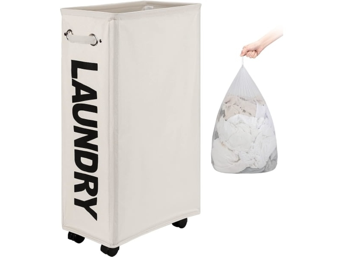 2 Cestos de Roupa Dobráveis em Tela BRILVIBERA