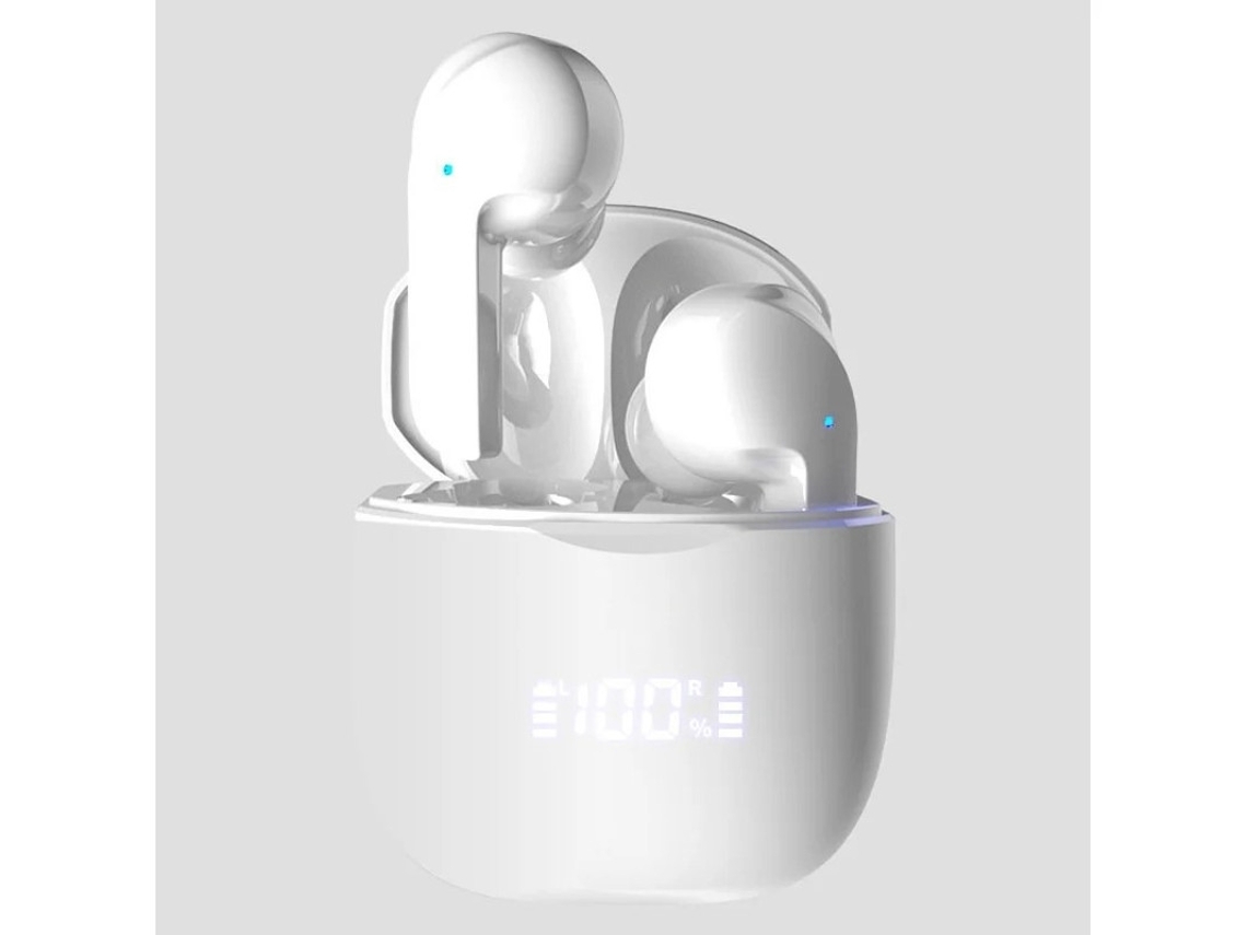 Auriculares Bluetooth True Wireless (in Ear - Microfone - Branco)