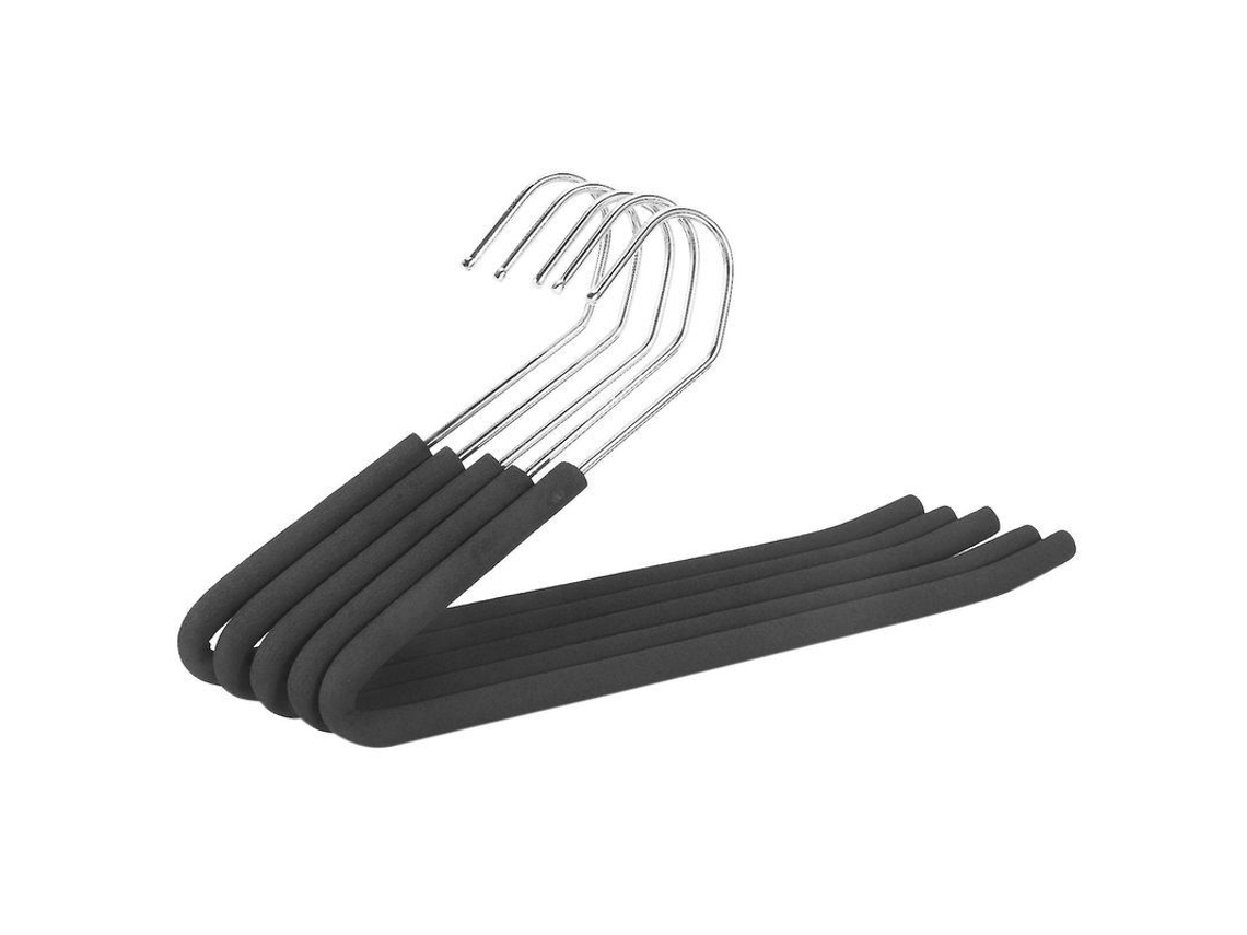 Fasst perchas para Calças com Abertura Aberta com Espuma Antiderrapante Revestida Cor Preta Pacote de 5 CUIDADOS
