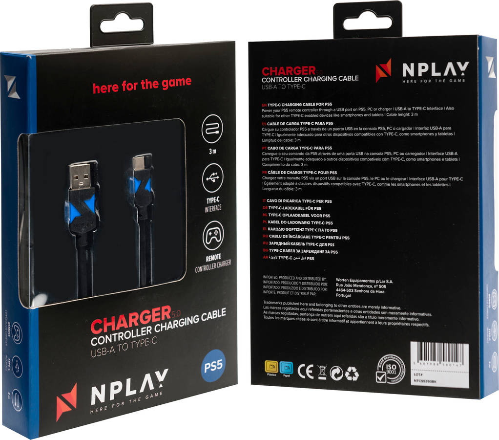 Cabo Type-C NPLAY Ps5 Charge 5.0 (3M)