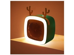 Aquecedor Elétrico Para Ambientes Pequenos, Silencioso (verde Com Luz), 11-20m², 36db, Proteção Antisobreaquecimento