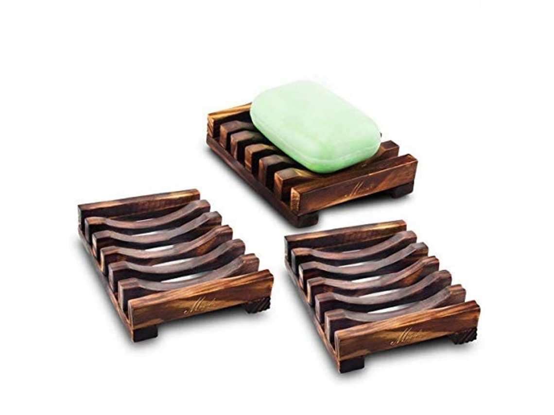 2026-portavasos De Madera Para Baño, Rectangular, Porta Jabón Natural De Madera (3 Paquetes De Porta Jabón)