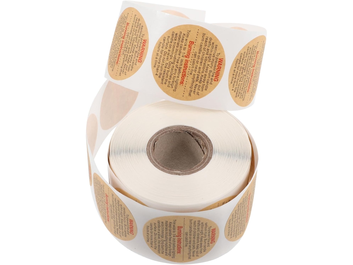 Etiquetas De Segurança Redondas De Papel Para Velas, Fáceis De Ler E Leves, Para Embalagem E Envio.